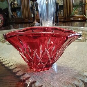 Vintage, Ruby Red /Clear Cut Bowl